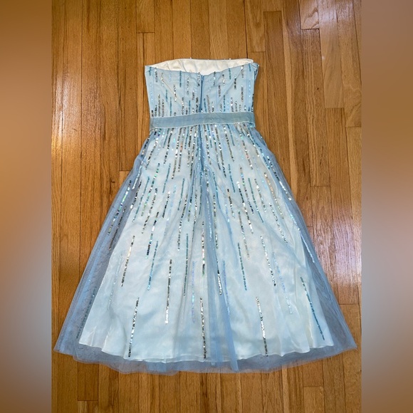 Women’s Elegant BCBGMaxAzria Light Blue Strapless Sequin Dress - Picture 6 of 15